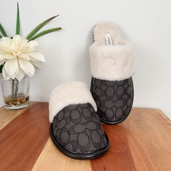 NWT Coach Zena Slipper In Signature Jacquard size‎ US7 - Picture 2 of 6